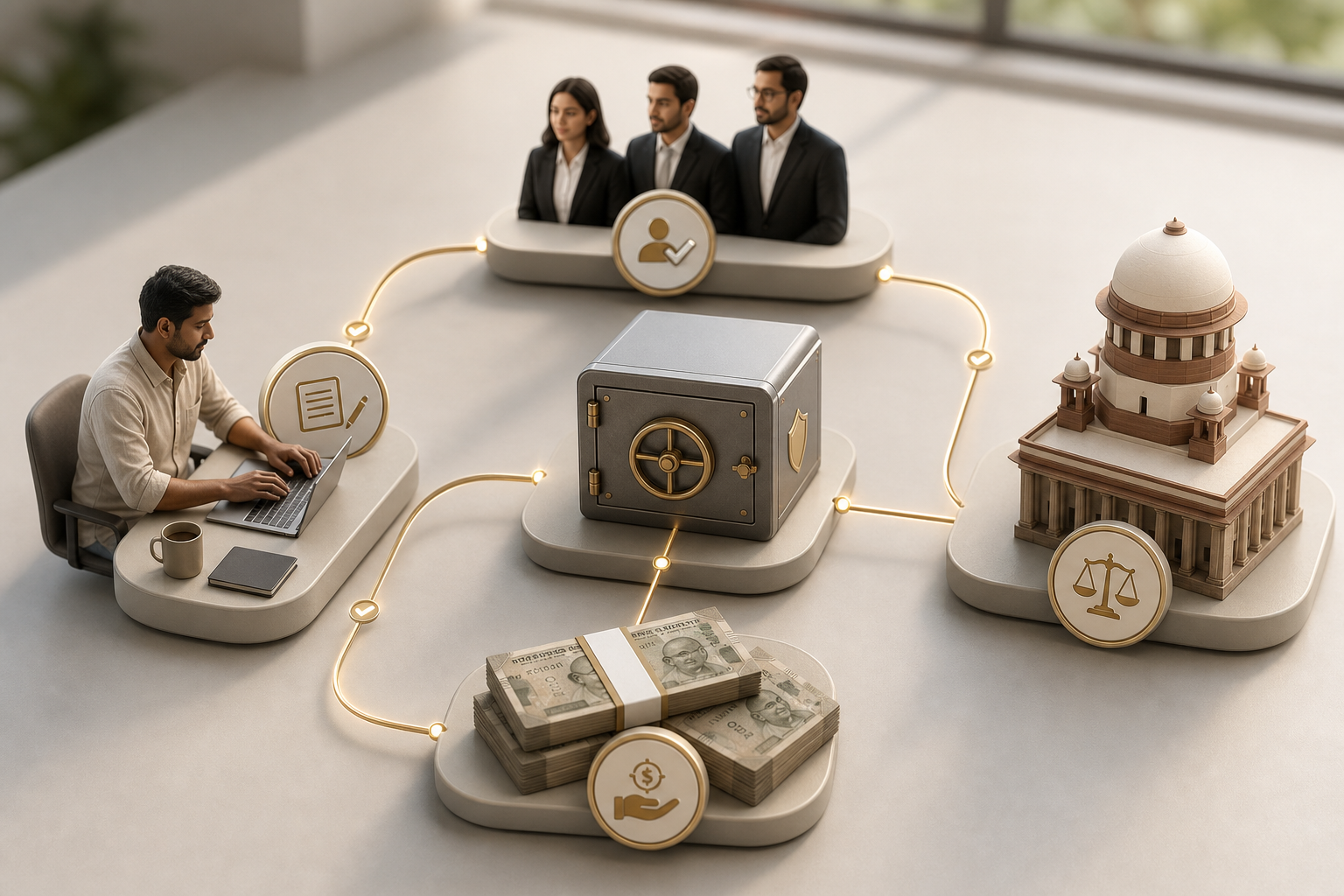 best escrow-protected lawyer hiring workflow diagram