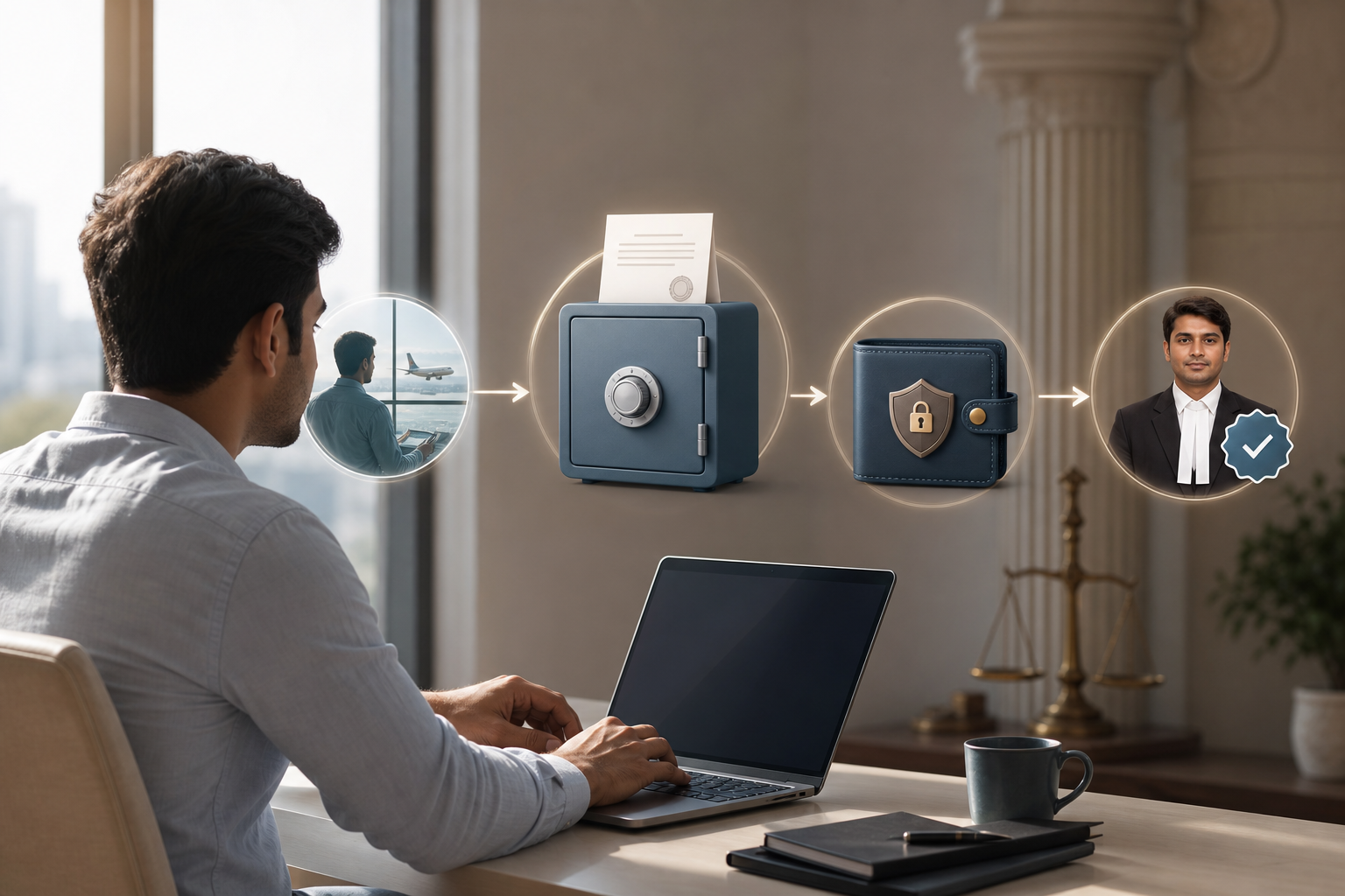 secure lawyer-client case workspace overview diagram