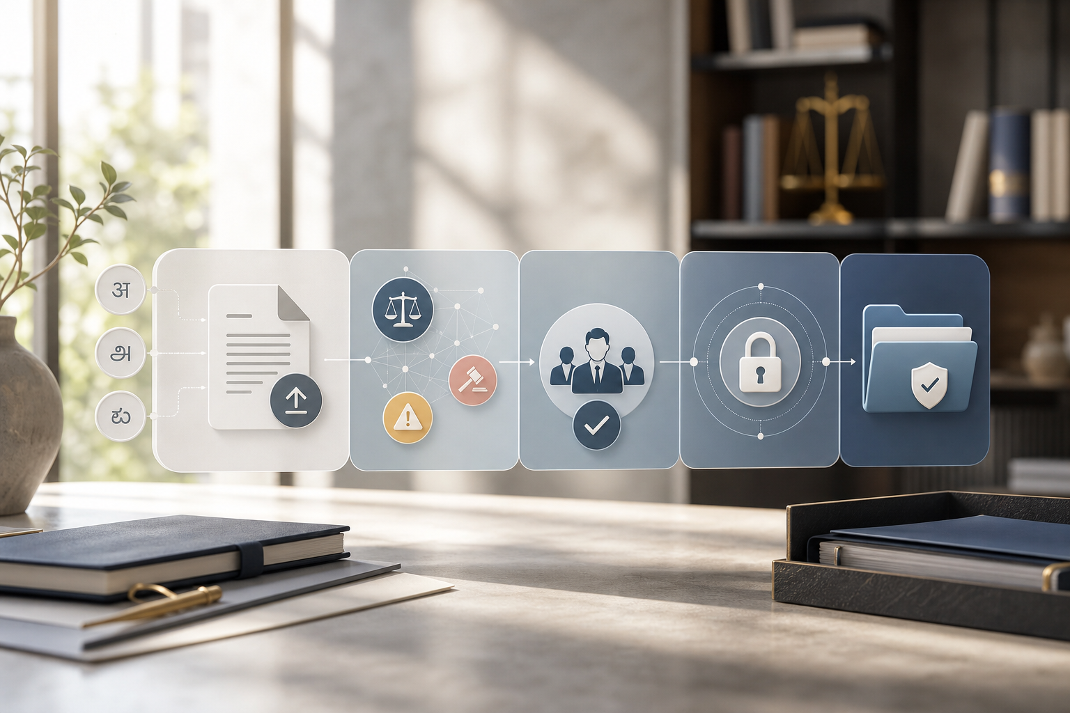 AI document review workflow diagram