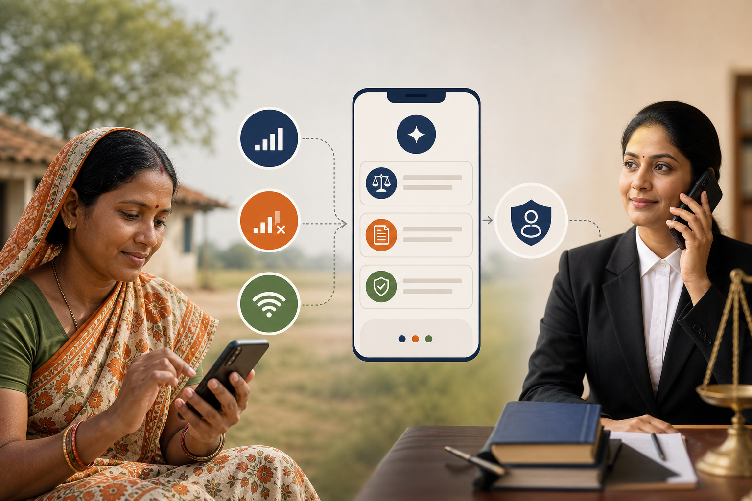 ai legal document review needs in rural India infographic