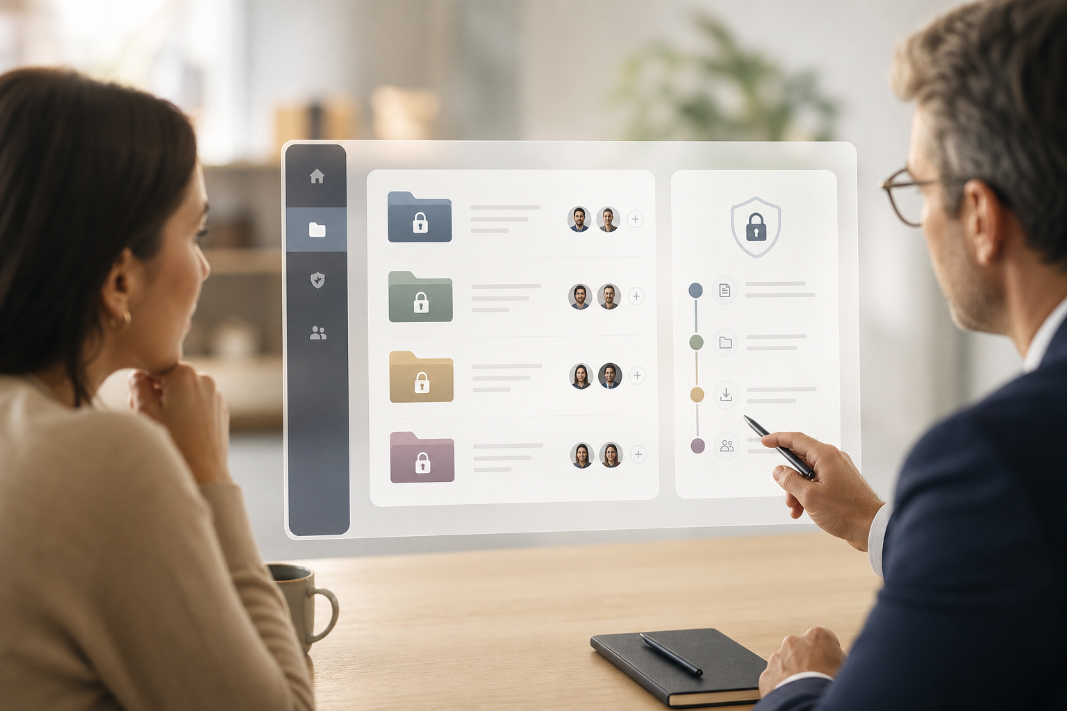 secure lawyer-client case workspace diagram